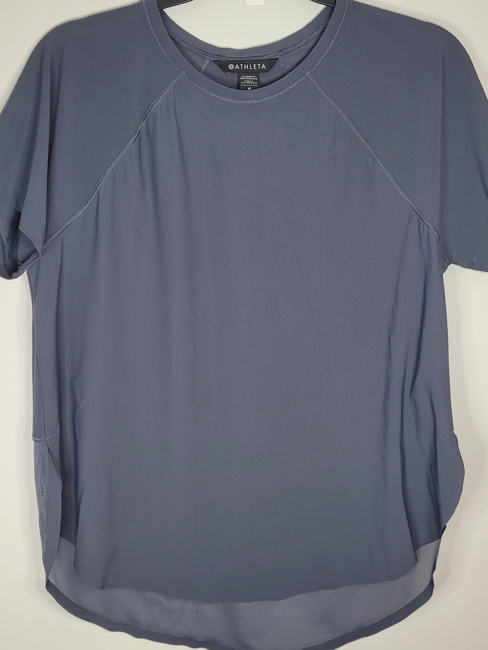 Athleta Slate Blue Performance Short-Sleeve Shirt Size M